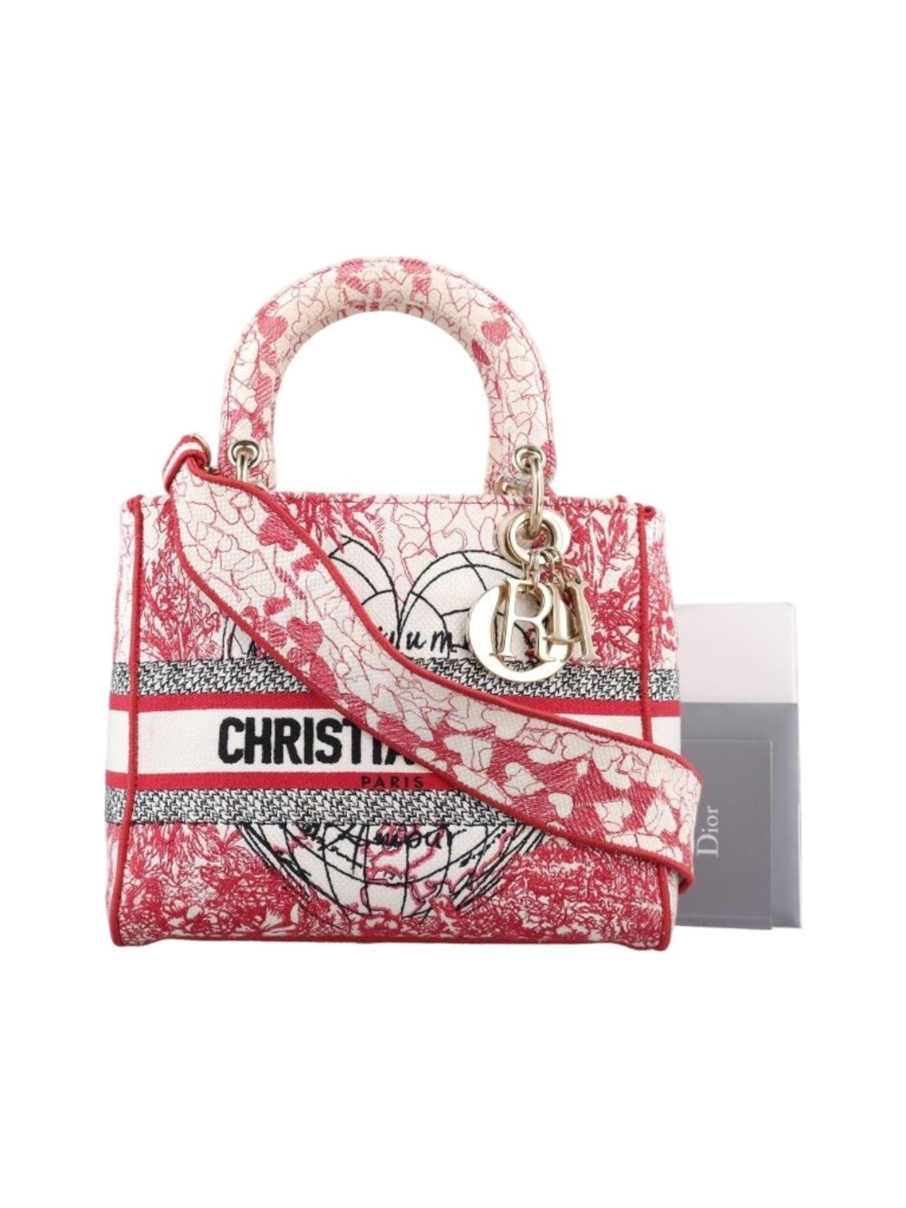 ★SOLD★ Dior D-light Royaume Red Multicolor Canvas Messenger - Picture 1 of 15